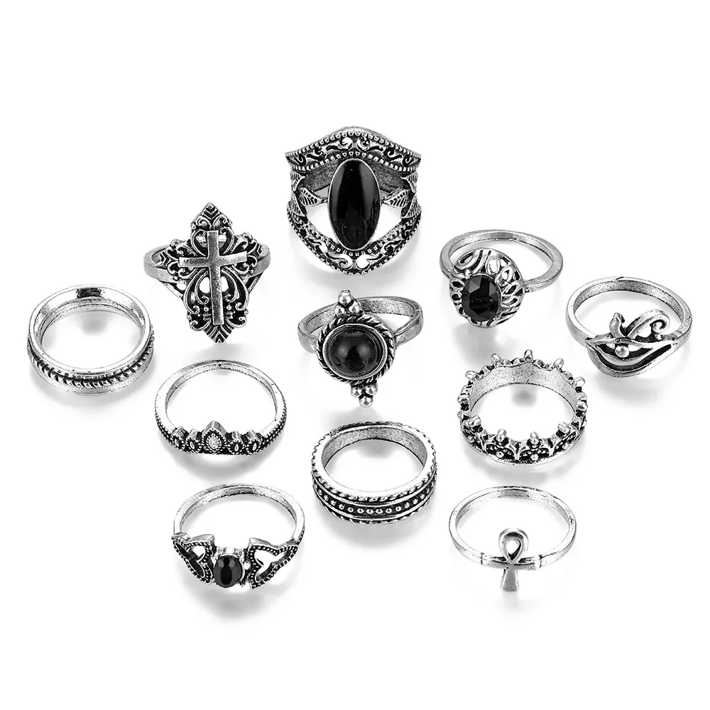 11 шт./компл. винтажный женский набор колец с подвесками в виде персикового сердца