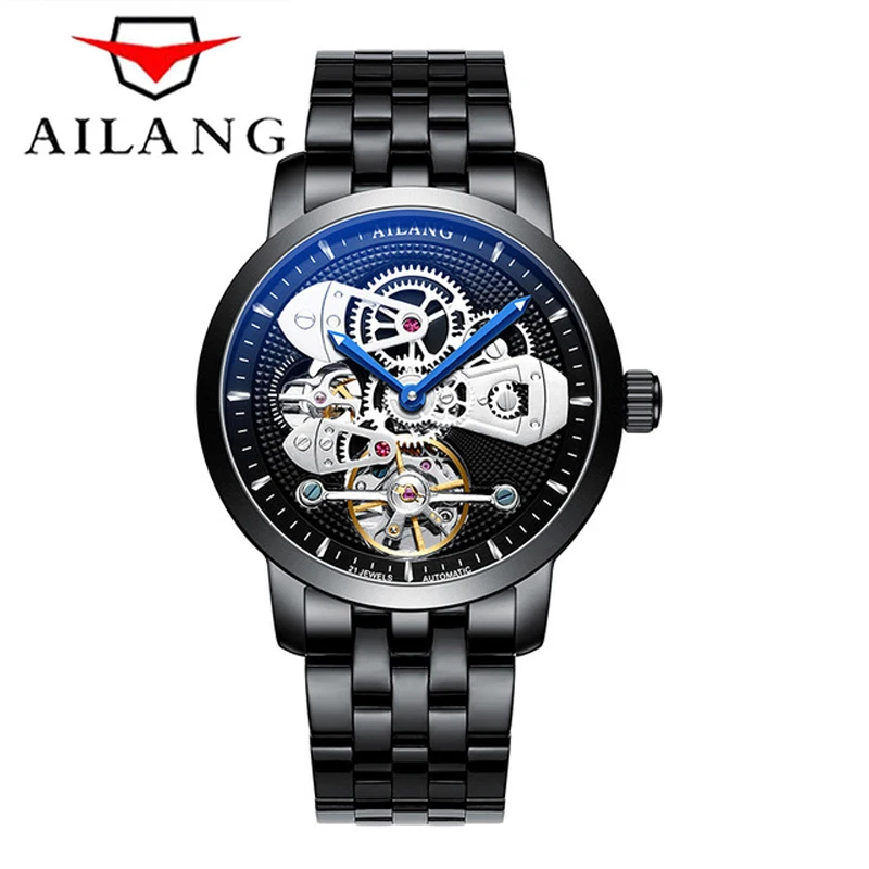 Мужские наручные часы AILANG Роскошные автоматические механические с скелетом