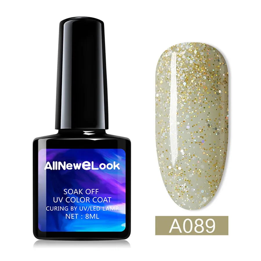 Allnewelook Гель-лак для ногтей 8 мл гель УФ Bluesky замочить от черного флакона 120 цветов - Цвет: 089