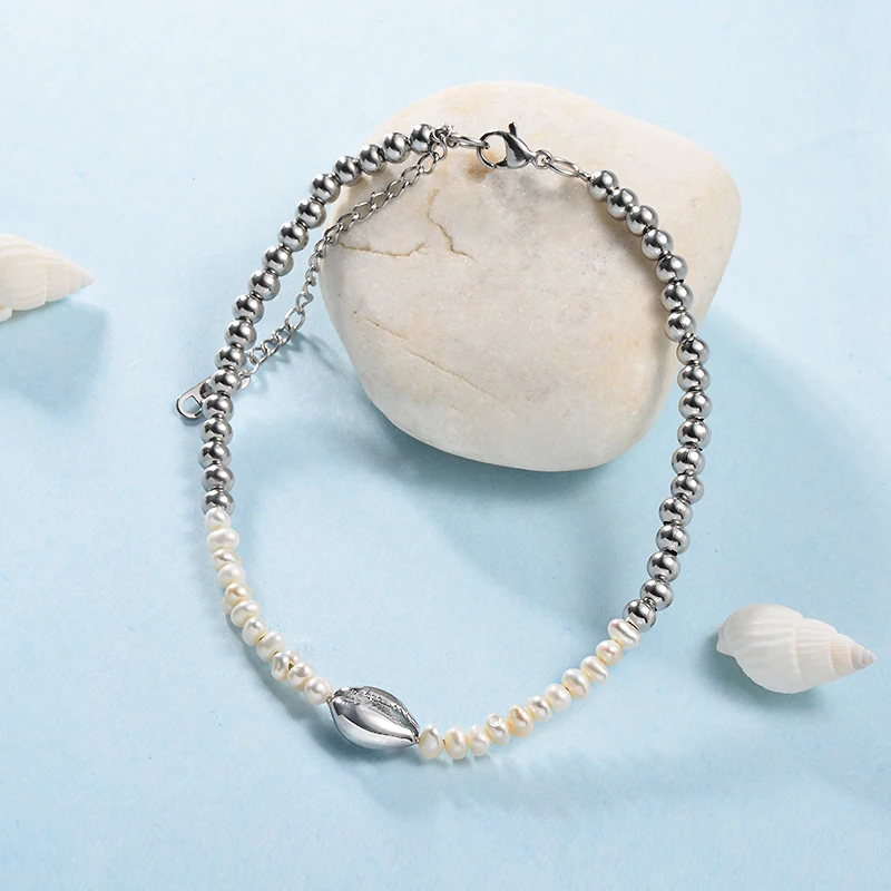 Браслет Baoyan с бусинами из нержавеющей стали ручной работы серебряный браслет