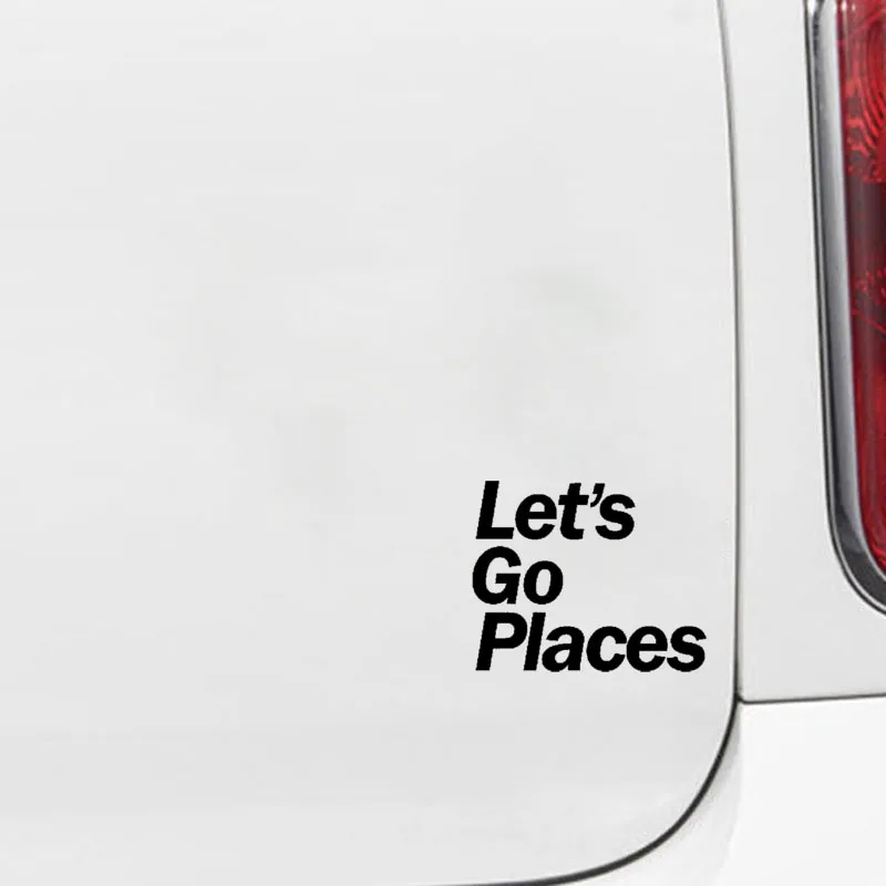 QYPF 13CM*10.6CM Funny Let's Go Places Vinyl Car Sticker Decal Black Silver Decoration C15-2691 | Stickers