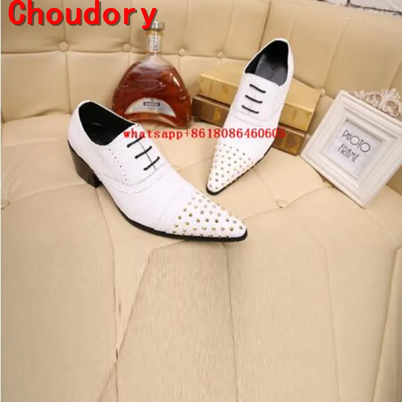 Итальянская мужская обувь брендовые черно белые лоферы на высоком каблуке с