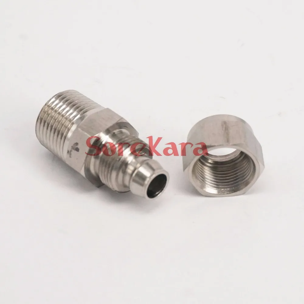 Qiuck Fit Hose O.DxI.D 10x8mm-1/8&quot BSP Male 304 Stainless Steel Hex Quick Joint Fitting Connector | Обустройство дома