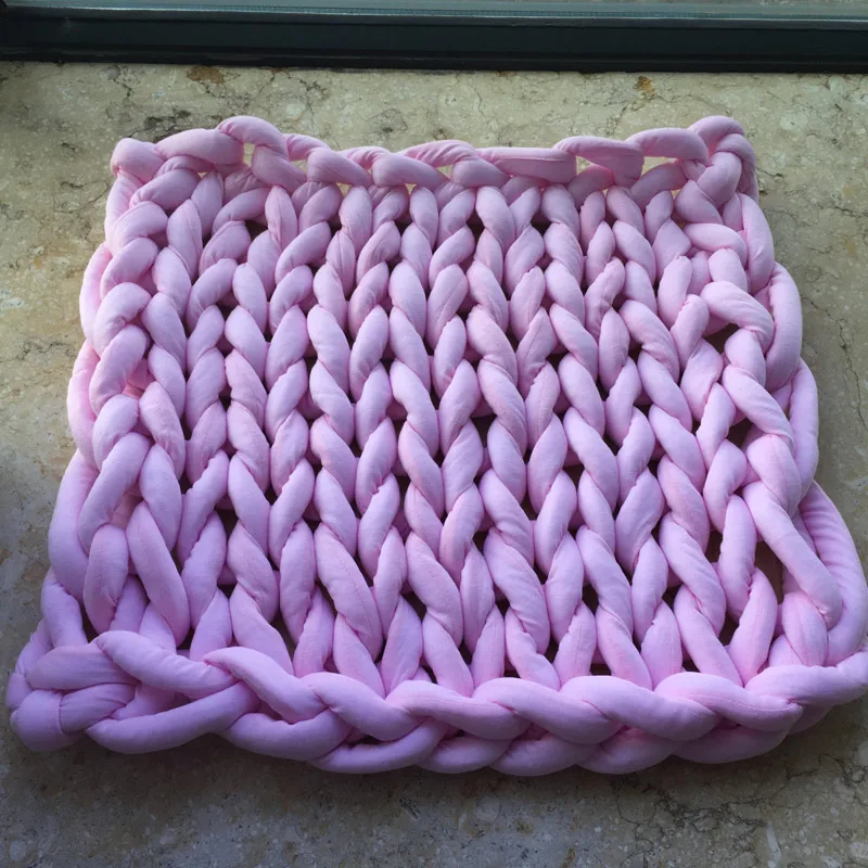 light pink Хит, DIY мягкие, удобные для носки, массивное вязаное одеяло, ручная работа, большой размер, уплотненное одеяло с нитью, 200, коврик для дивана и пола, покрывало для кровати, игровое одеяло - Цвет: light pink