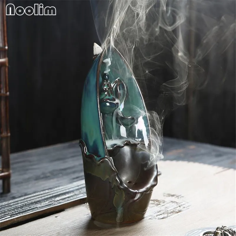 Будда керамический обратный поток благовоний горелка дзен буддийский водопад