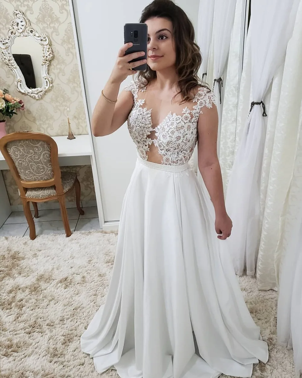 Vestidos De Gala элегантное платье с рукавами крылышками и кружевной аппликацией для