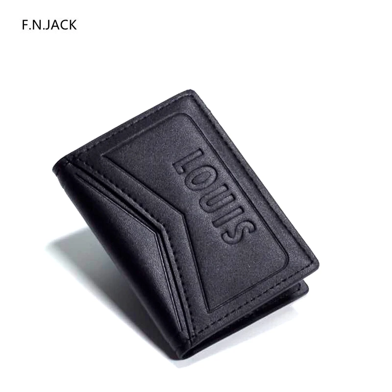 F. N. JACK новые мужские маленькие кожаные кошельки сумки для денег бизнес Твердые