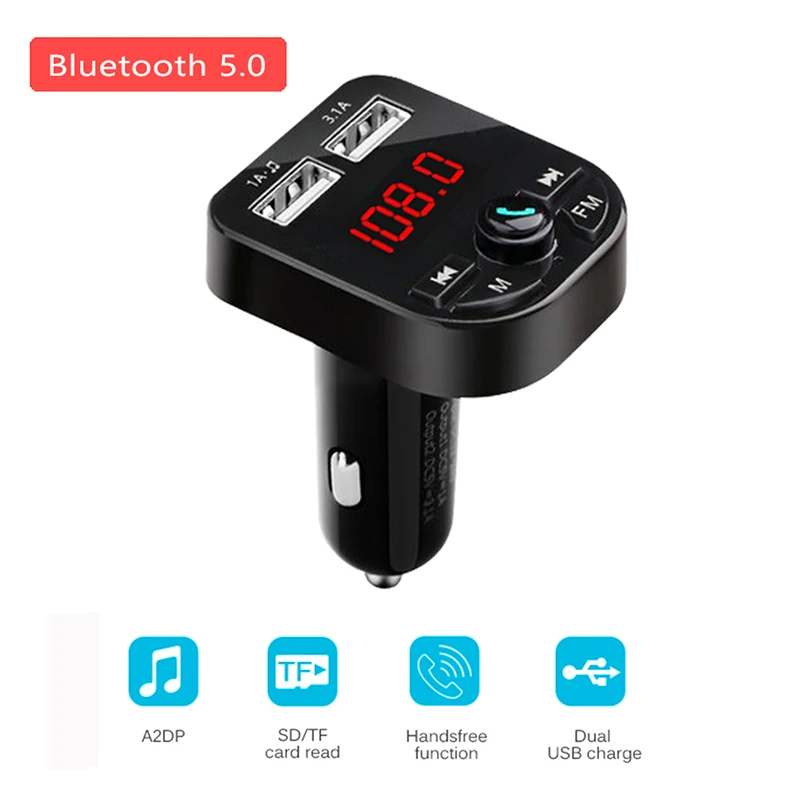 Bluetooth 5 0 приемник fm передатчик двойное USB Автомобильное зарядное устройство U