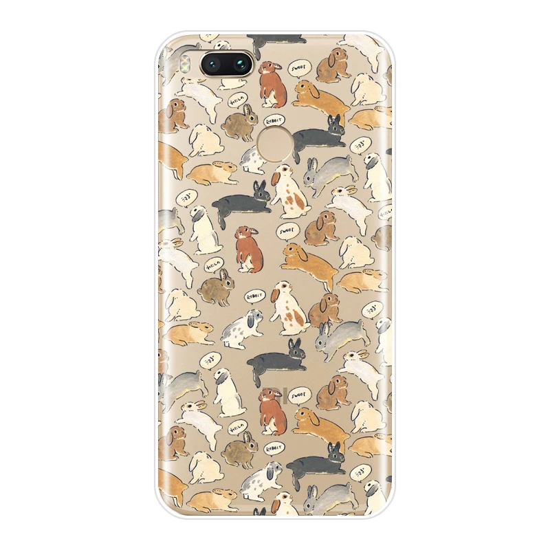 Kawaii Кролик мультфильм телефон чехол для Xiaomi MI A1 A2 LITE 8 SE силиконовая Мягкая задняя