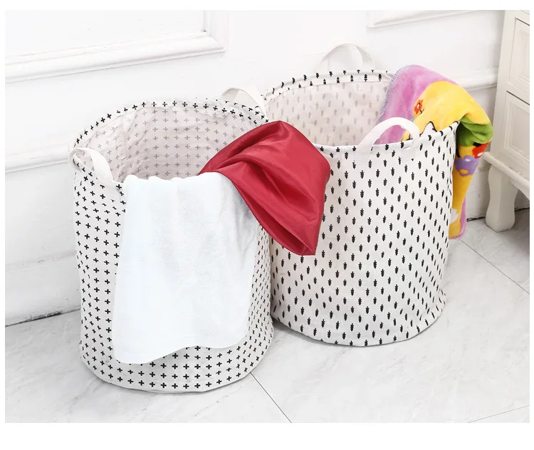 Краткое грязная одежда корзина Водонепроницаемая Складная Прачечная Корзина хлопковые игрушки корзина для детской комнаты звезда точка печати ведро для хранения