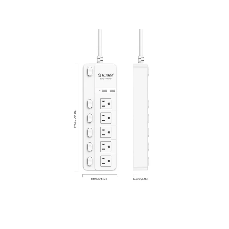 ORICO SPC S5U2 высокое качество защита от перенапряжения разъем питания с USB полоса IC