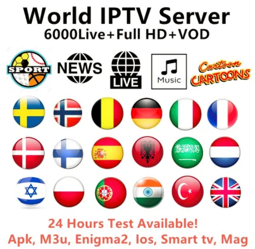 Мировые европейские и арабские каналы iptv французский английский Италия Великобритания немецкий голландский арабский греческий Испания Польша XXX VOD для Android tv Box