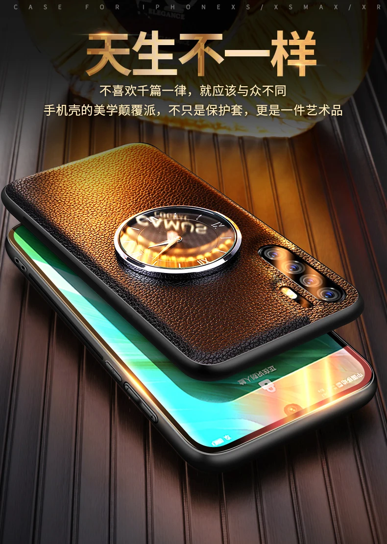 Huawei P30 pro High-end business clock leather phone case P20pro Mata20 Leather multi-color optional |