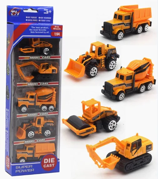 6 types of cast alloy construction engineering vehicle mini dump car tipper truck in classic model toy gift for boy |