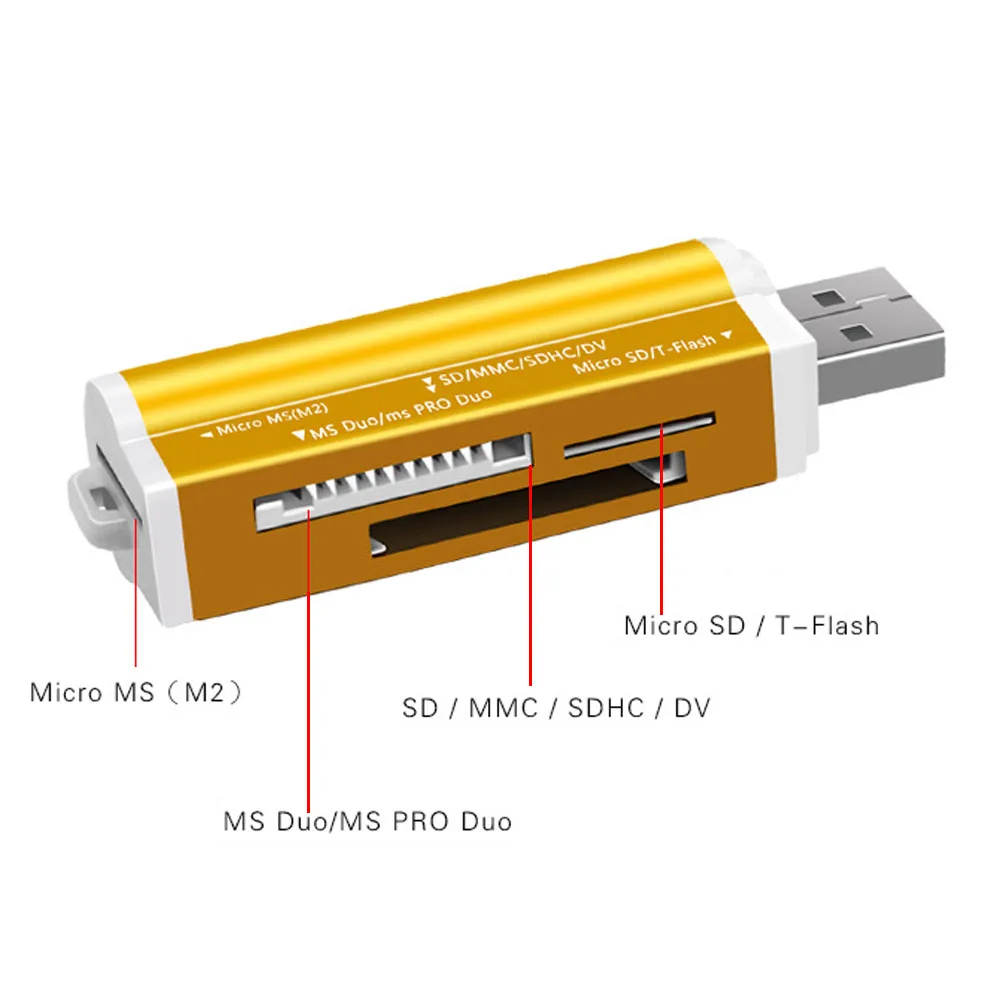 Бесплатная доставка 4 в 1 Micro USB 2 0 считыватель карт памяти usb адаптер для SD карты TF M2