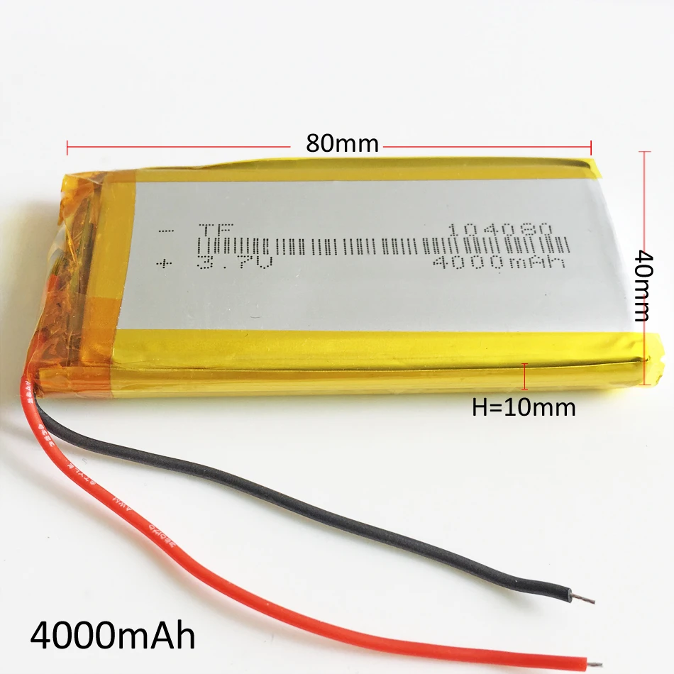 3 7 V 4000mAh 104080 полимерный литий аккумулятор для GPS PSP PAD DVD электронные книги Power bank
