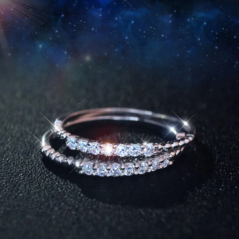 Классическое роскошное Настоящее твердое кольцо из стерлингового серебра 925