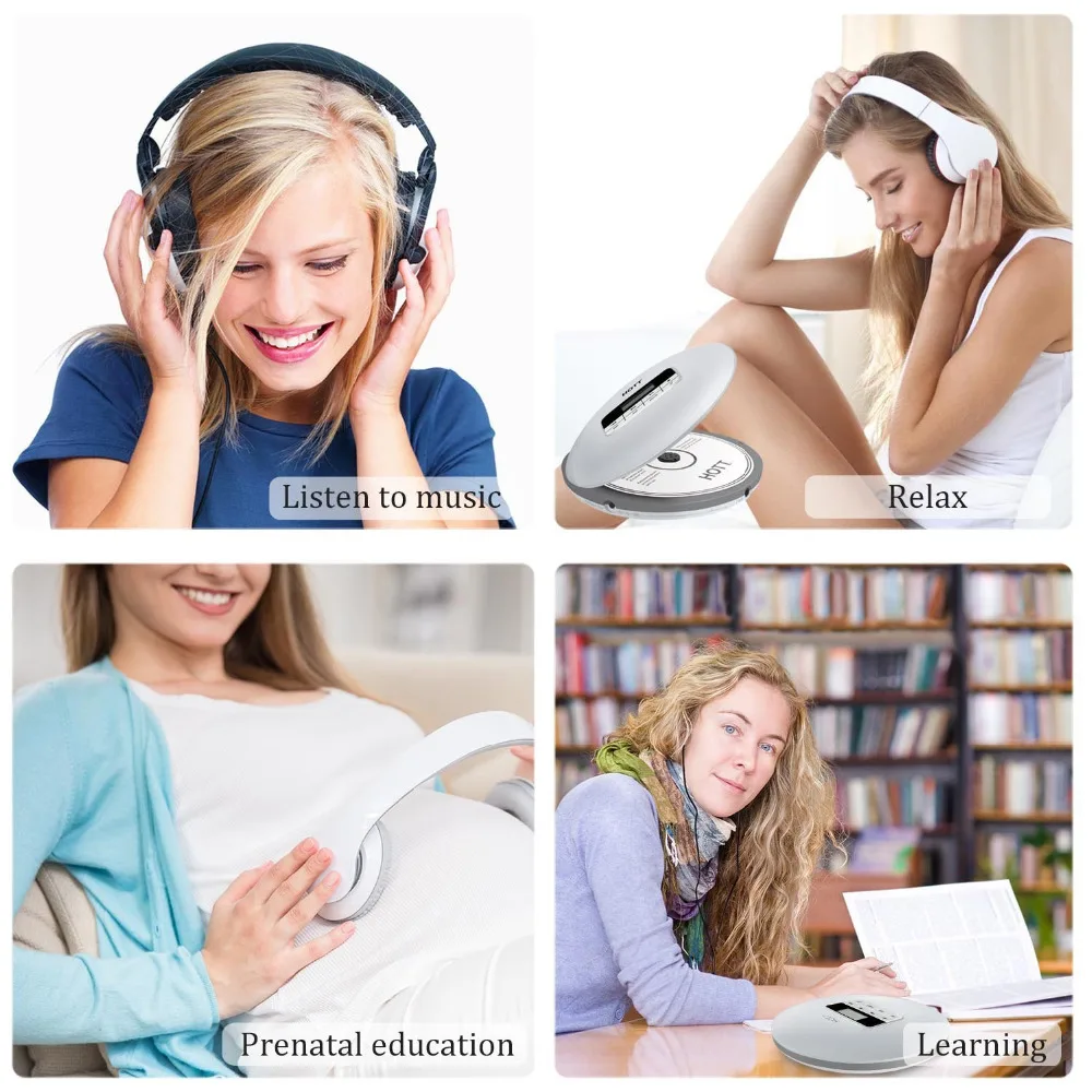 

Portable CD Player HOTT Portable Personal CD Player with Headphone Jack, Anti-Skip/Shockproof Protection Compact CD Music Player