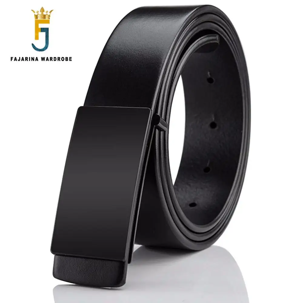 Ремень FAJARINA N17FJ601 мужской с гладкой металлической пряжкой качественный пояс из 100%