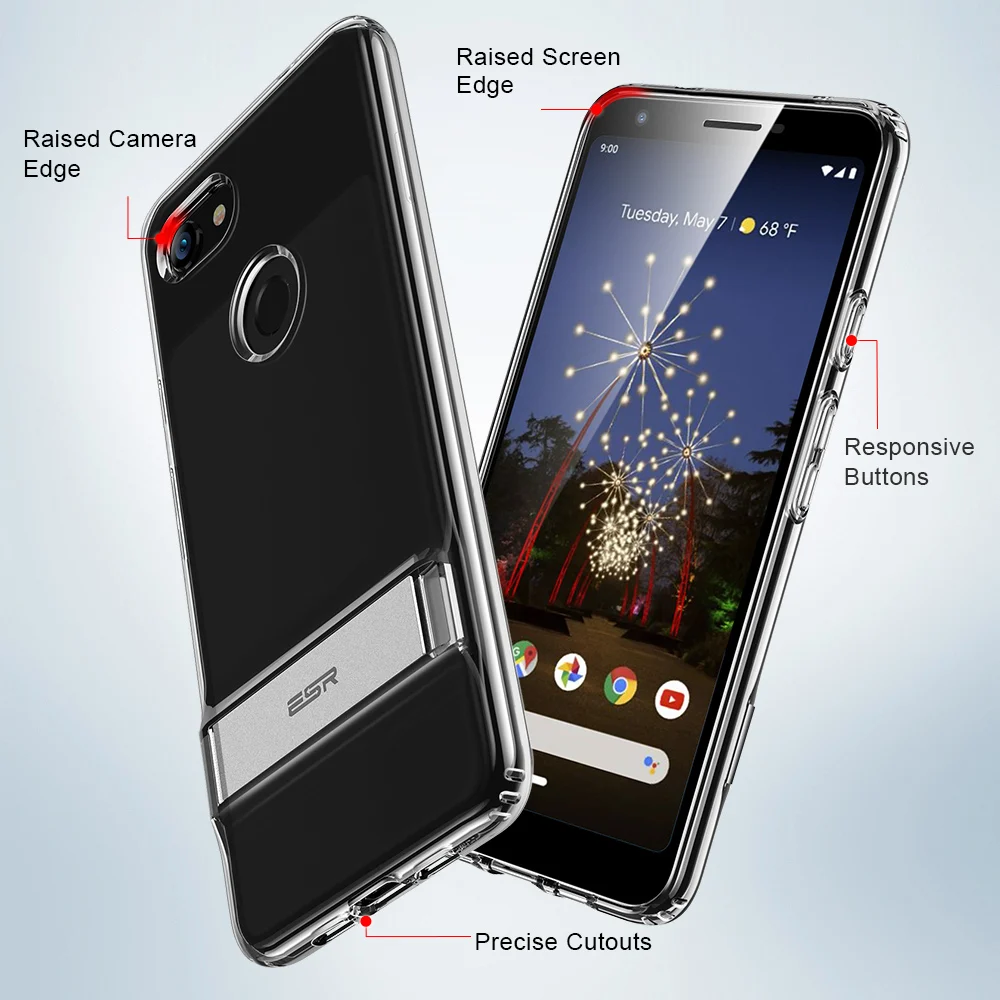 ESR Metal Kickstand Case for Google Pixel 3a XL Business Cover Shockproof Flexible TPU Phone 3 3XL 4 |