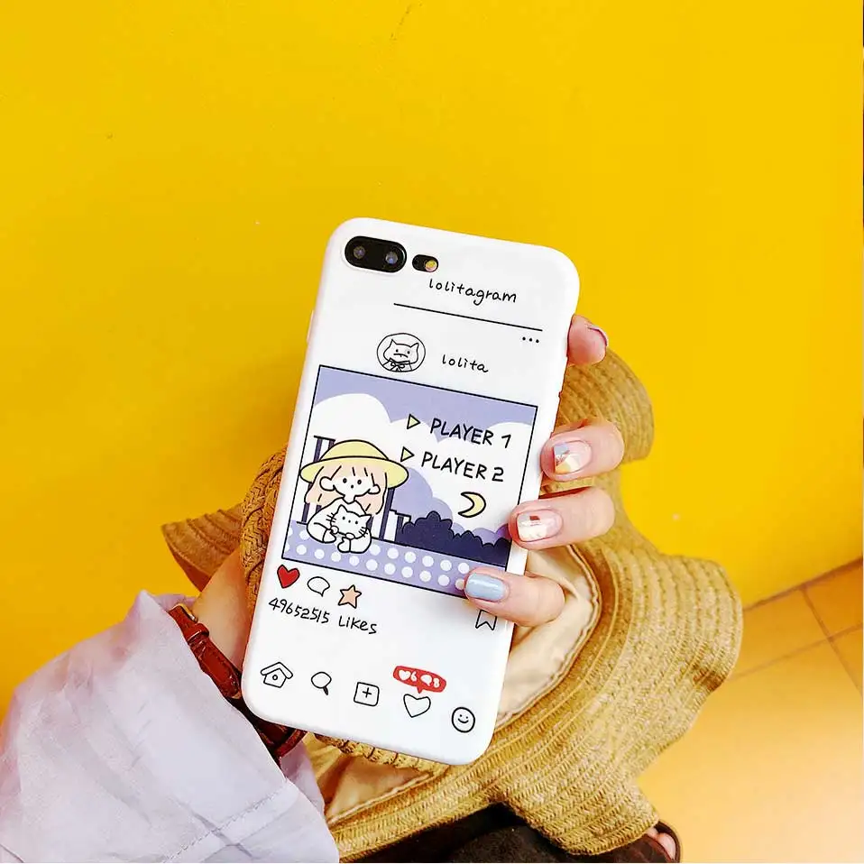 White silicone cartoon protective case For iPhone 6 6S 7 8 Plus Phone Case X Funda 6s Capa Covers |