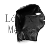 novelty 0 6mm thickness heavy fetish latex hoods open eyes nostrils and mouth in black color with back zip