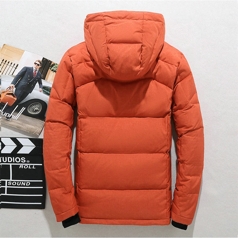 New High Quality Winter Warm Thicken Zipper Coats Men's Hooded Parkas Casual Male Slim Zipper Multi-Pockets Overcoat Jackets