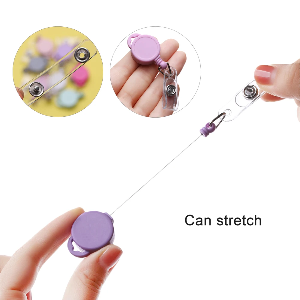 Retractable Pull Badge ID Lanyard Name Tag Card Holder Reels Key Ring Chain Anti-Lost Clips School student office Supplies | Канцтовары