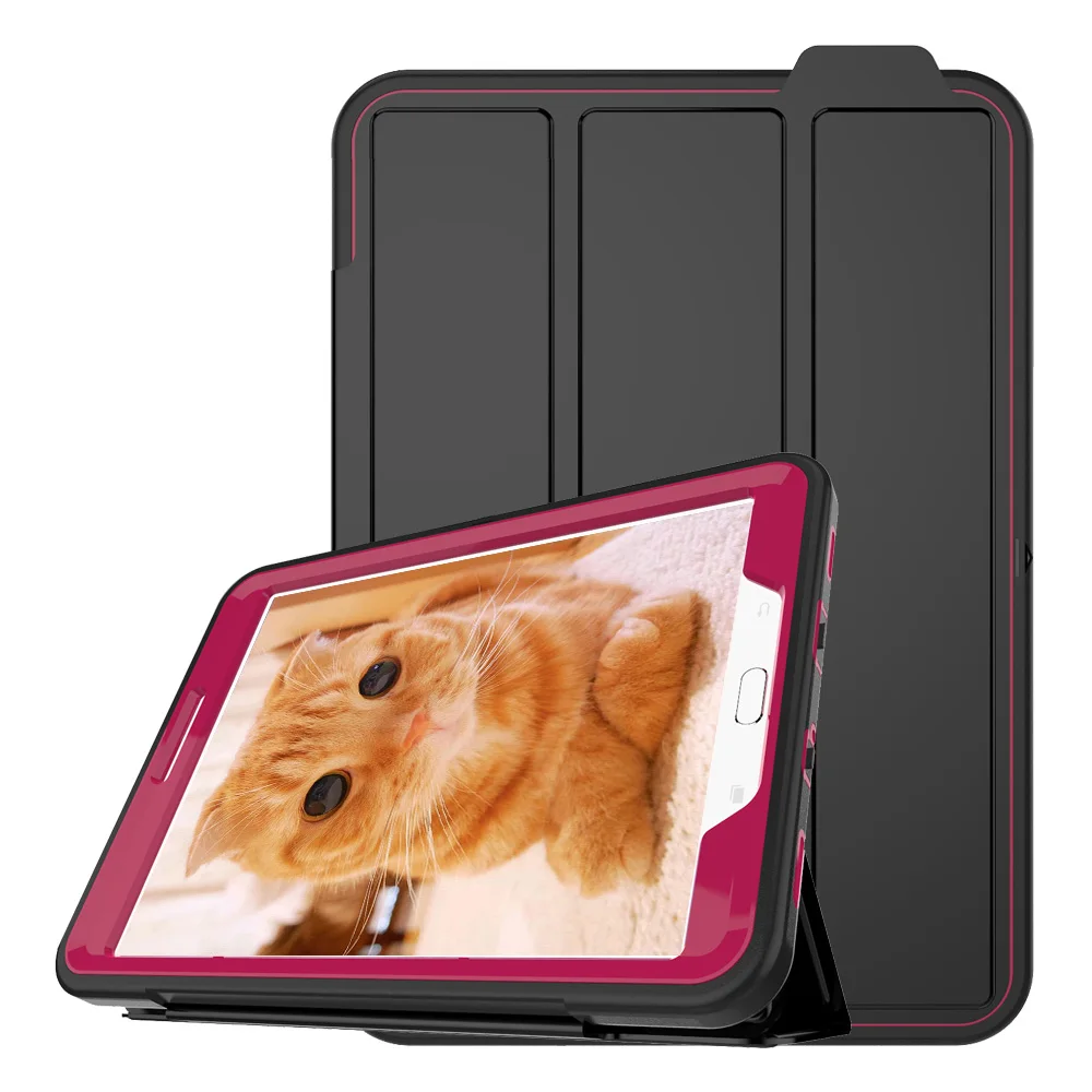 Для samsung Galaxy Tab S2 8,0 SM-T710 T715 3-Слои Smart Cover чехол противоударный ПК+ ТПУ повышенной прочности и защищенности противоударный ТПУ+ ПУ Складной чехол-подставка для планшета чехол