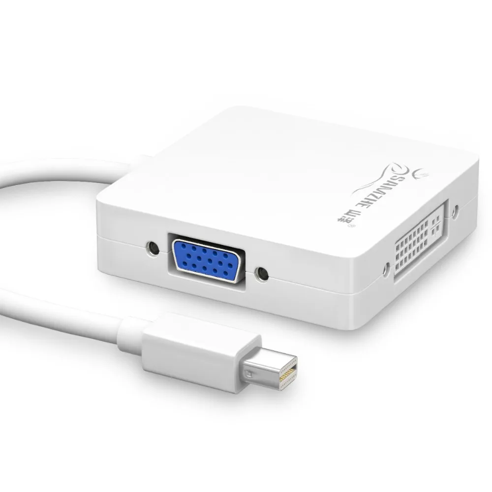 SAMZHE Mini DP адаптер к HDMI/VGA/DVI порт 3 в 1 кабель с интерфейсом Thunderbolt высокоскоростной