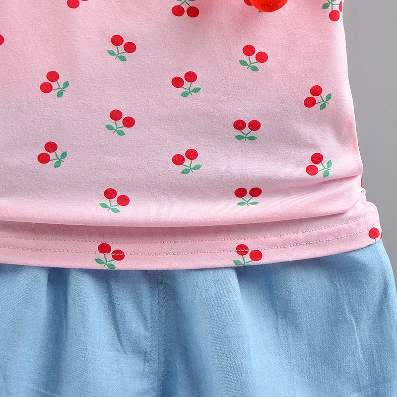 Летнее платье для маленьких девочек футболка с короткими рукавами принтом в виде