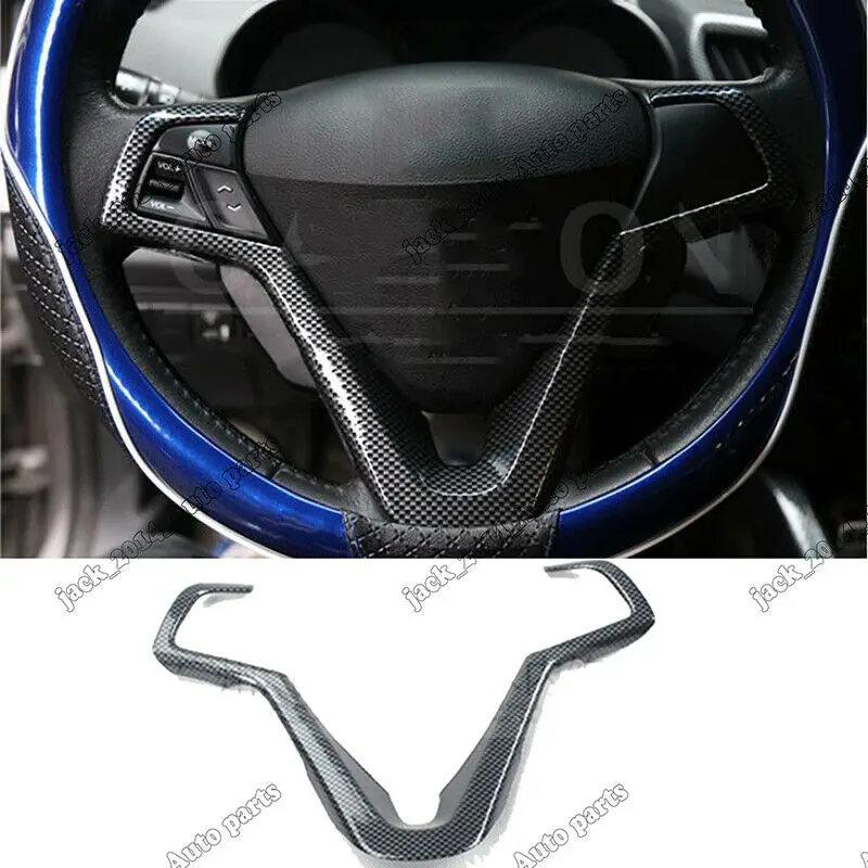 ABS углеродного волокна внутренняя крышка рулевого колеса Накладка для Hyundai Veloster 2012 2013
