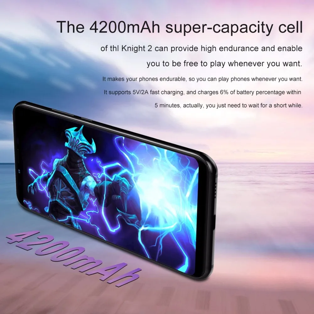 Оригинал THL рыцарь 2 Беспроводной зарядное устройство смартфон 6.0 &quotAndroid 7.0 mt6750 Octa