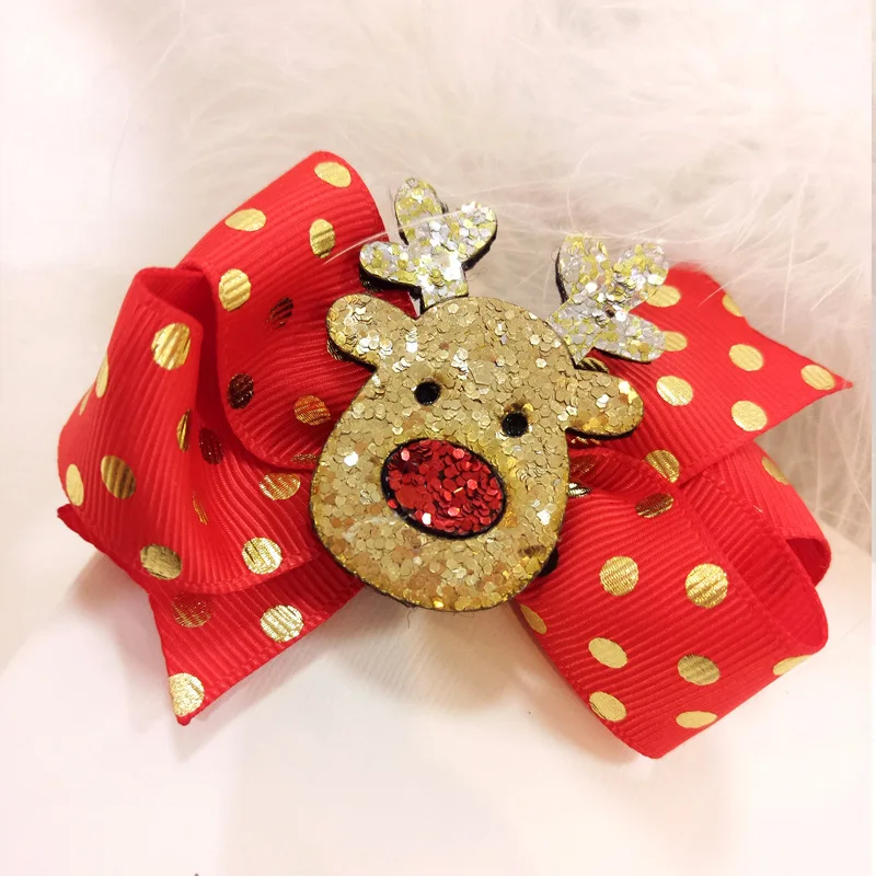 20 шт./лот мультяшная заколка для волос с вышитым пингвином Рождественская в виде