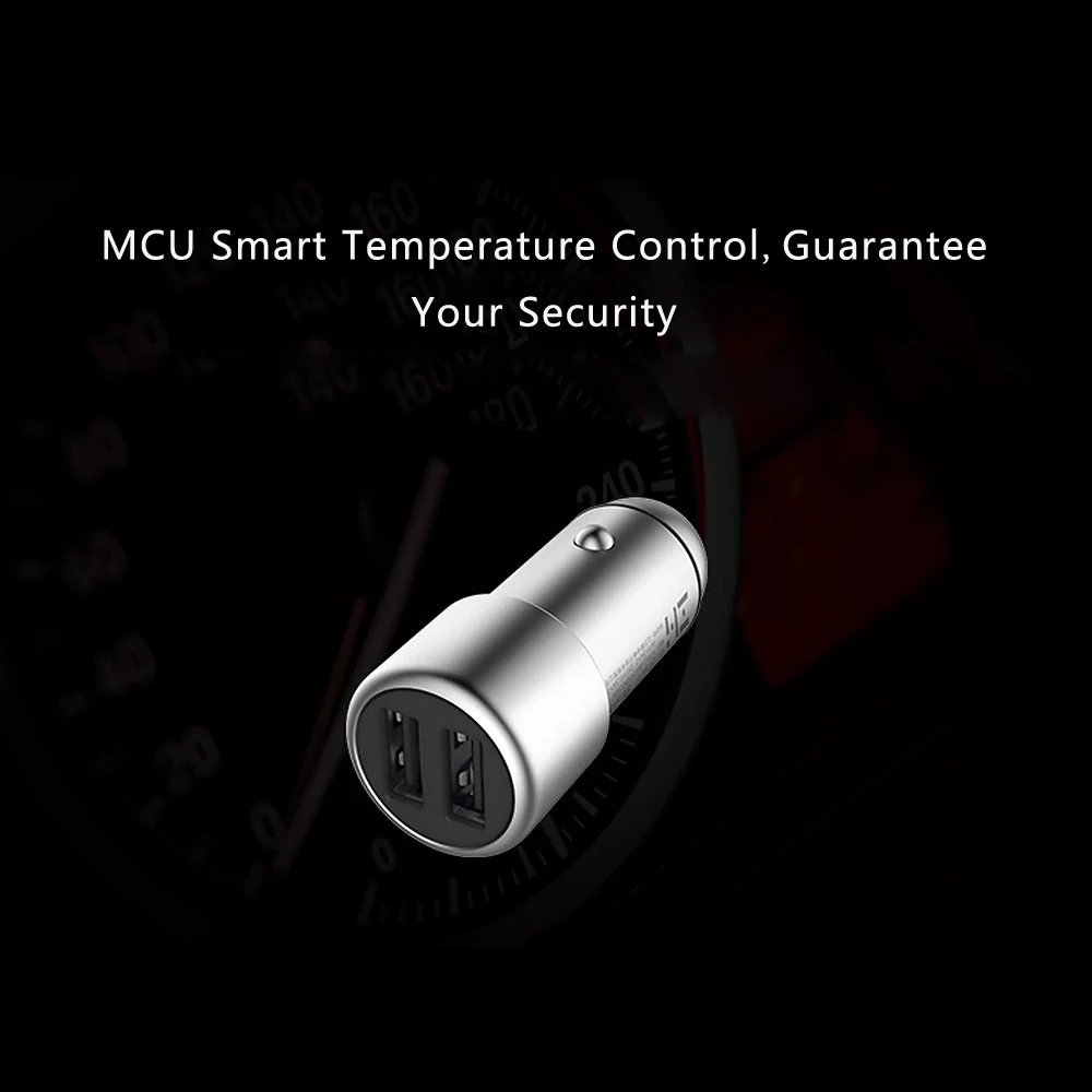 Оригинальное автомобильное зарядное устройство Xiaomi ZMI, двойное USB QC3.0, быстрая зарядка, 5 В, 2,4 А, металл, подходит для iPhone, samsung, iPad, huawei, LG, смартфона