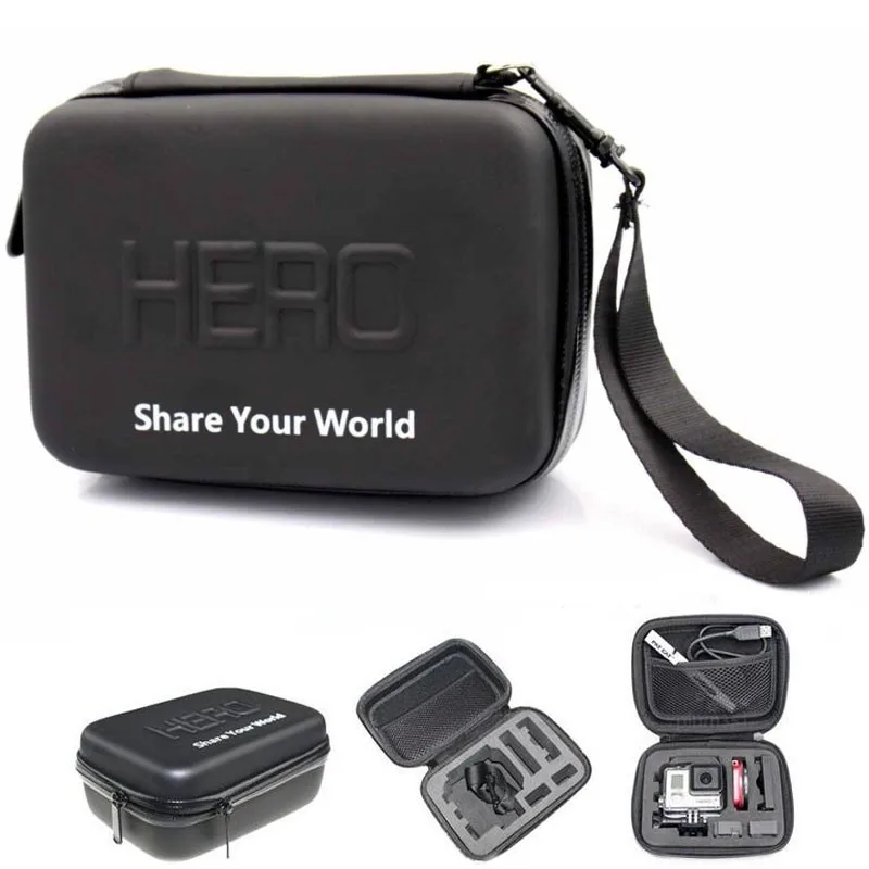 Wterproof Камера видео сумка для Gopro Hero 5 4 3+ 3 SJ4000 SJ5000 Sj6000 xaioyi размеры S, M, l Размер Гладкий узор поверхности Путешествия хранения