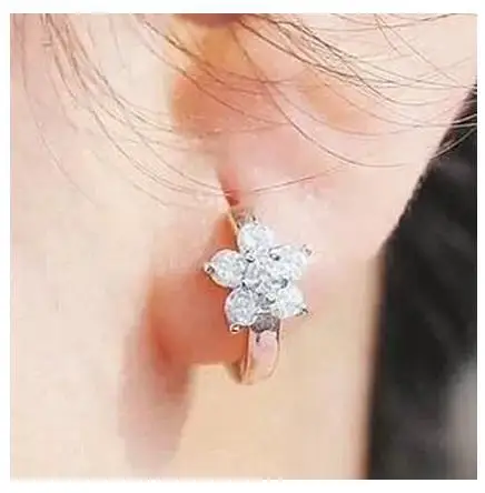 Женские серьги гвоздики из серебра 925 пробы с цирконом|earring jewelry|jewelry gift box wholesalejewelry