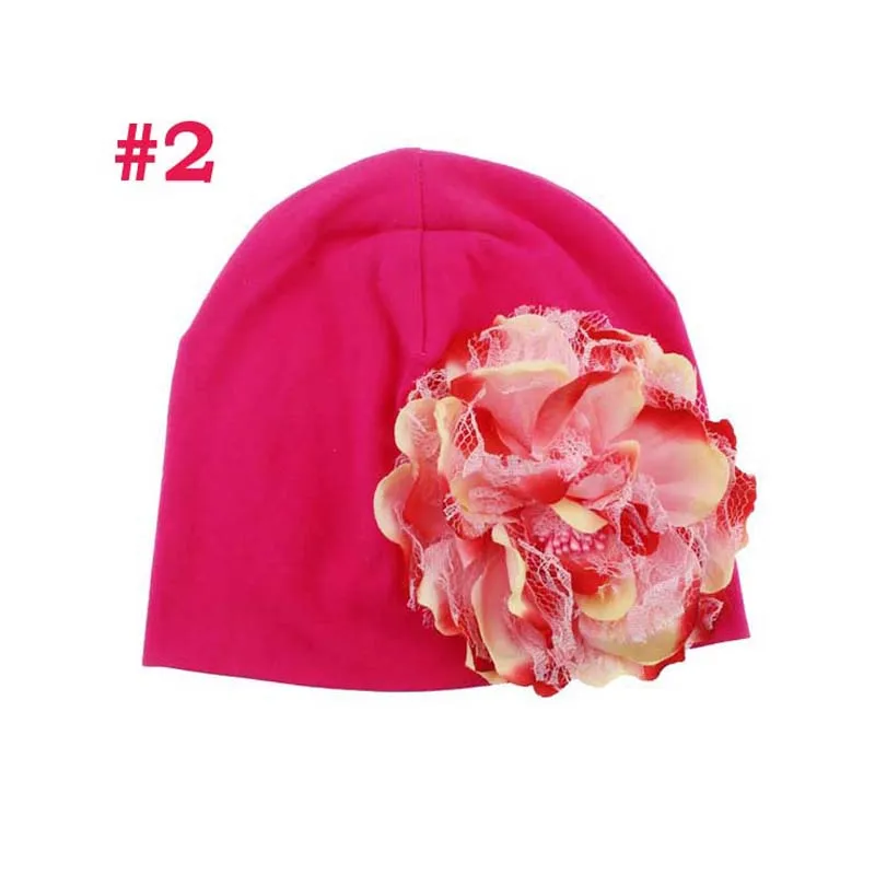 New Coming Big Floral Beanie Cap Peony Flower Candy Color Infant Toddler Hat Spring Autumn Newborn Mixed SW057 | Детская одежда и