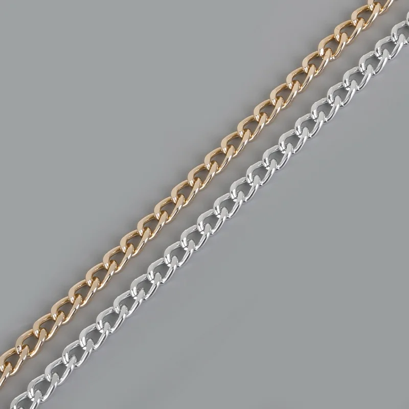 Никелевые бусины алюминиевая цепь мельница покрытая серебром/светильник золото для ожерелья браслета