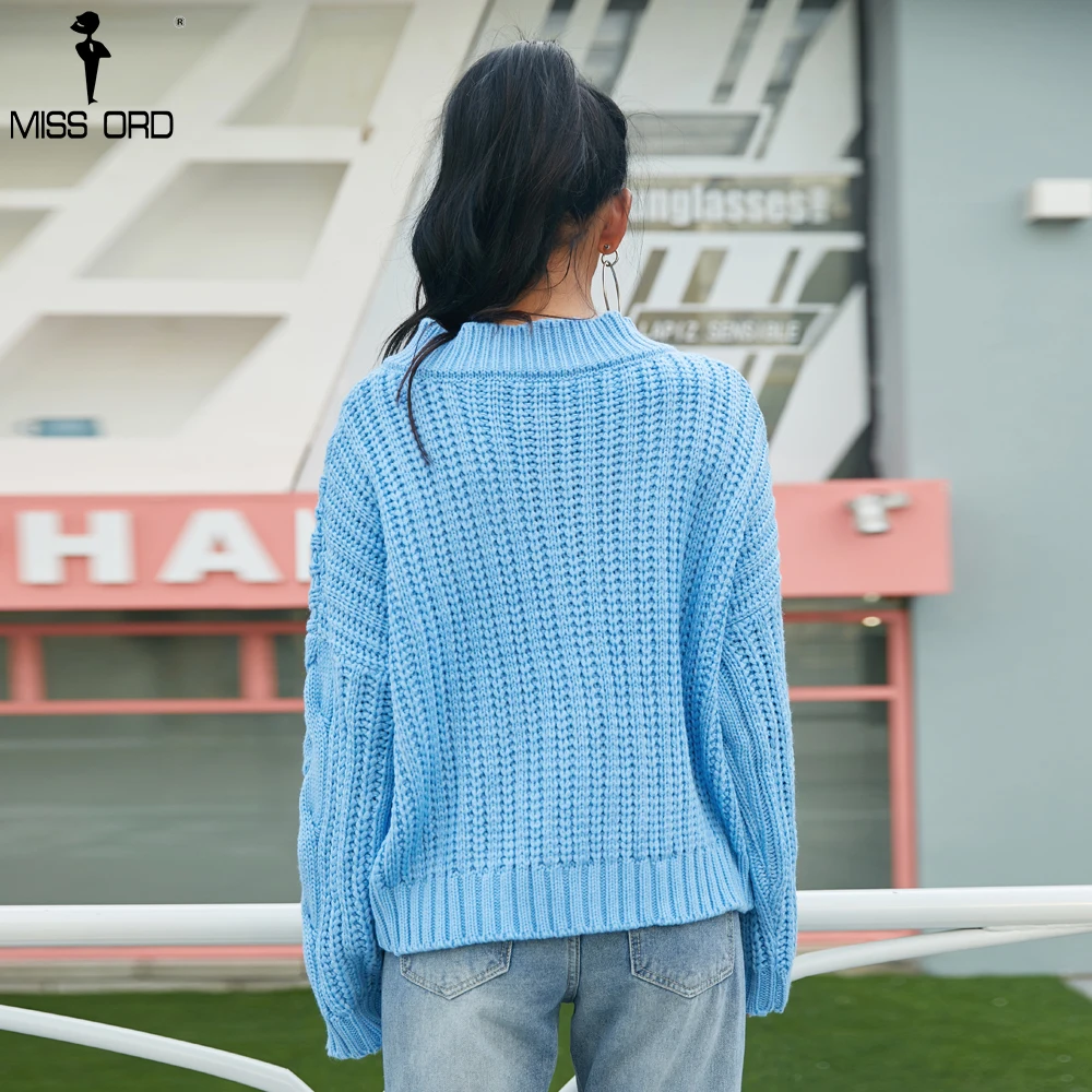 Missord 2019 Autumn and Winter Fashion V Neck Long Sleeve Solid Color Knitted Female Top Casual Pullovers Sweater TB0112-1 | Женская