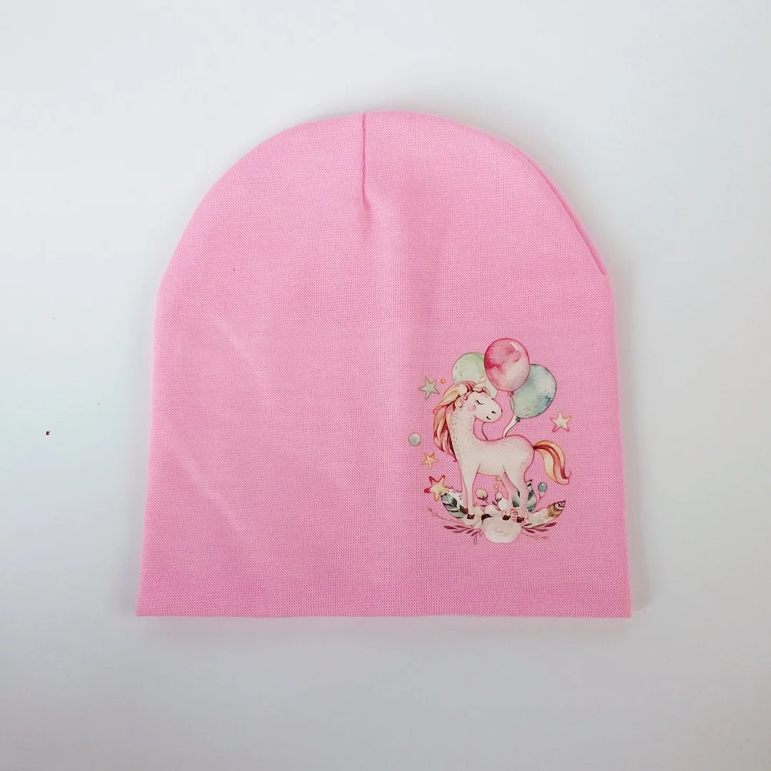 balloon pink Детская шапка; хлопковая шапка; сезон весна-осень; модный детский чепчик с монстром, динозавром, единорогом для малышей; детская шапка для мальчиков и девочек - Цвет: balloon pink