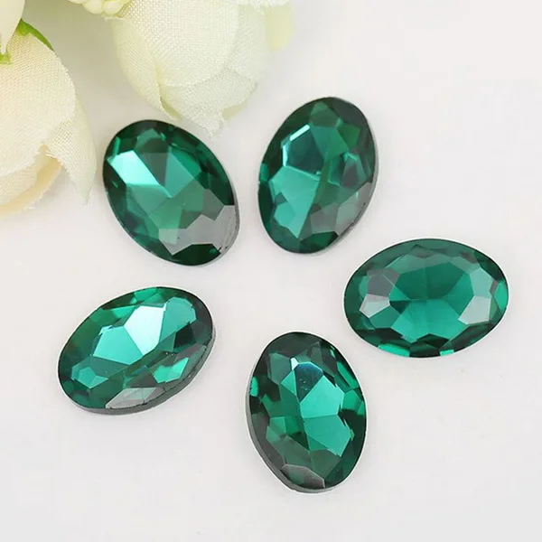 Peacock Green Выбрать размер многоцветные акриловые Ремесло Искусство DIY Pointback овальные граненые драгоценные камни горный хрусталь стразы высокий блеск камешки для дизайна ногтей - Цвет: Peacock Green
