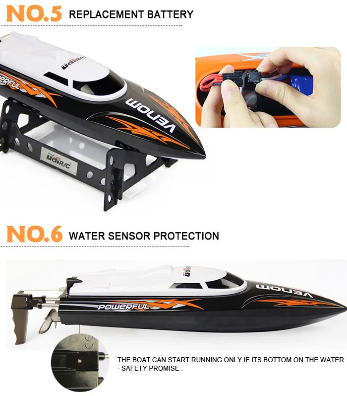 Радиоуправляемая скоростная лодка Udi001 Udi 001 4CH Tempo power Venom 2,4G лодка с дистанционным управлением с автоматическим выпрямлением отклонения игрушки