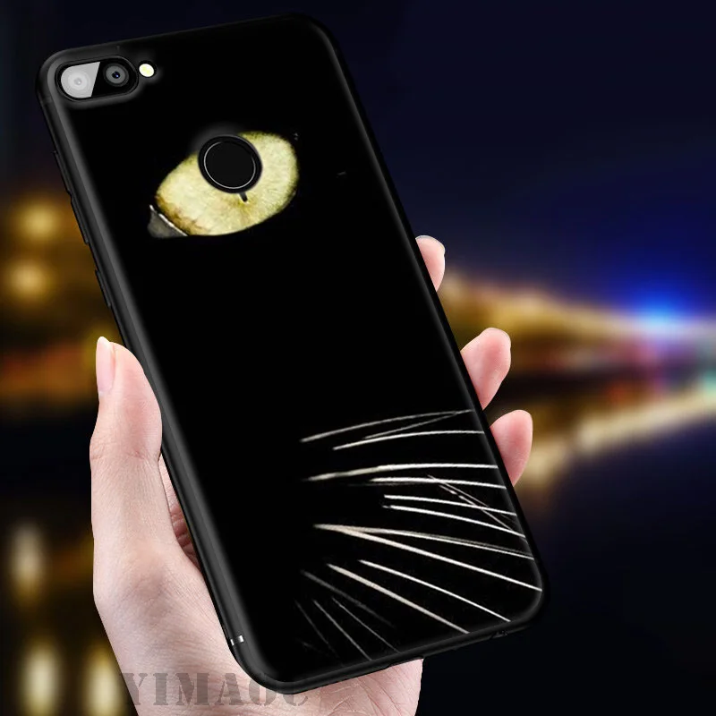 YIMAOC Black Cat Eyes Soft Case for Huawei Honor View 20 10 8X 8 8C 6A 7A 7X 7C Lite Pro Y9 Y7 Y6 Prime 2018 2017 |