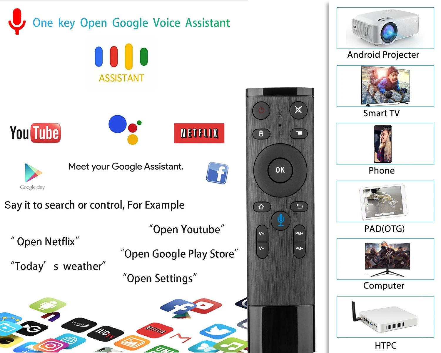 ТВ-бокс Android 9,0 Amlogic S905x2 A95XF2 Smart tv box 4 GB/2 GB 64GB 4K HD H.265 BT4.2 wifi 2,4/5G Google Play Netflix телеприставка