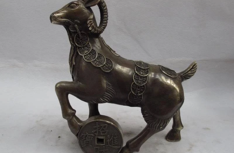 10 тибетские народные бронзовые медные РЕЗНЫЕ счастливые овечки приносят