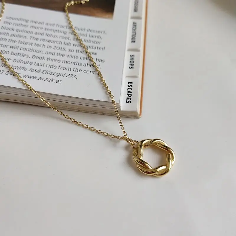 Silvology Goddess венок плетение ожерелье золото 925 пробы серебро шпагат креативное элегантное подвесное ожерелье для женщин золотые ювелирные изделия