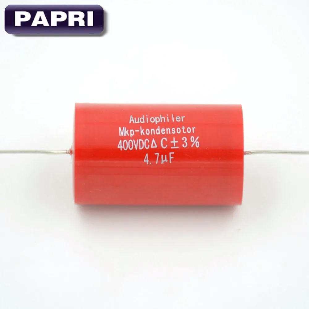 PAPRI 10 шт. полипропиленовый осевой MKP 4 7 мкФ 400VDC аудио конденсатор Гитара DIY HIFI