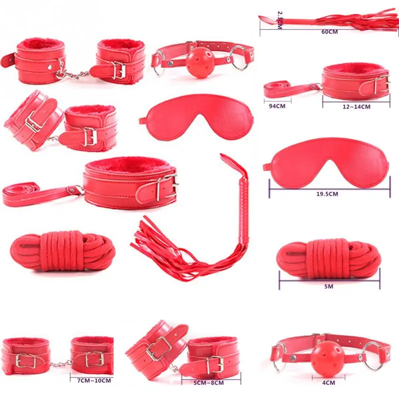7 шт. набор для взрослых пар мужчин и женщин секс игрушки SM наручники на ремне