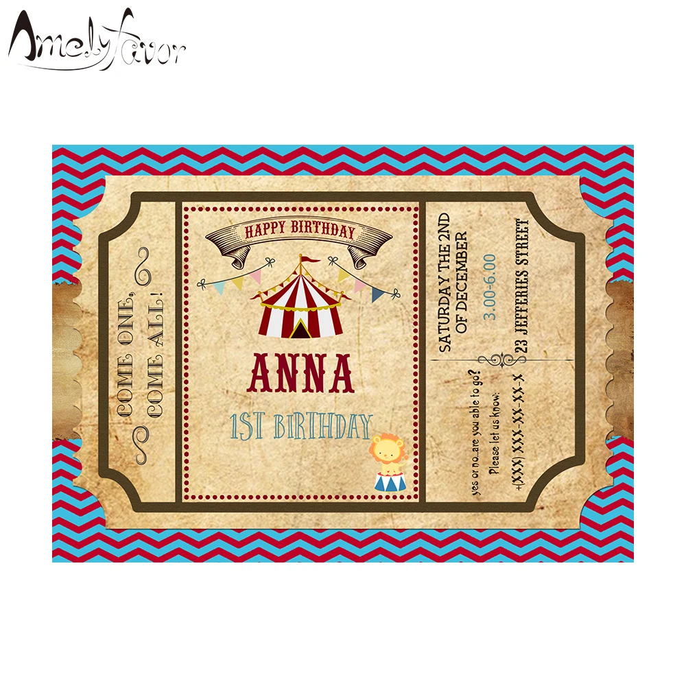

Circus Animal Theme Invitation Card Party Supplies Animals Invitation Party Decorations Kids Event Birthday Custom-Made 20PCS
